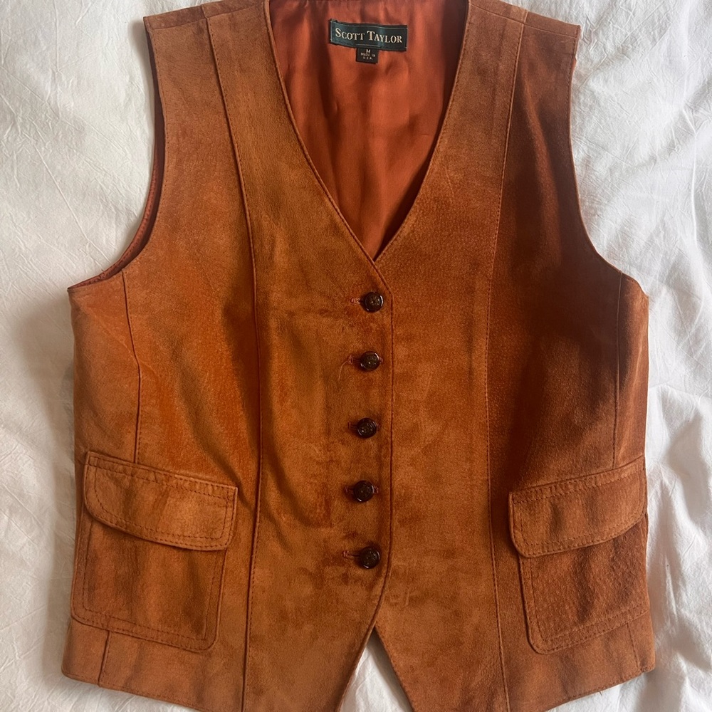 Scott Taylor Orange Suede Vest
